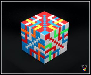 A Rubik's cube pattern on a 9x9
