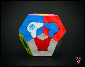 A Rubik's cube pattern on a Megaminx