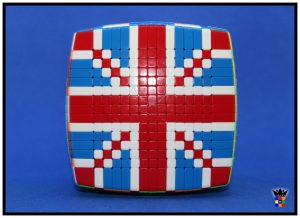 A Rubik's cube pattern on a 15x15