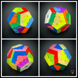 A Rubik's cube pattern on a Megaminx
